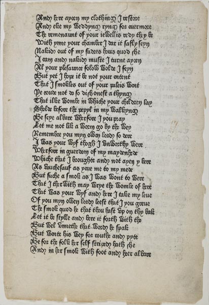 Printed page from Chaucer's 'Canterbury Tales'. The printing is in the style of handwriting.