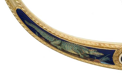 Hilt of sword with intricate gold, diamond and enamelled decoration