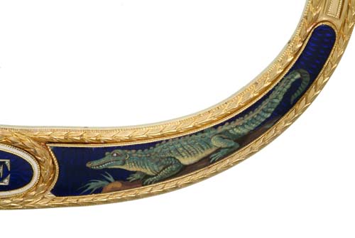 Hilt of sword with intricate gold, diamond and enamelled decoration